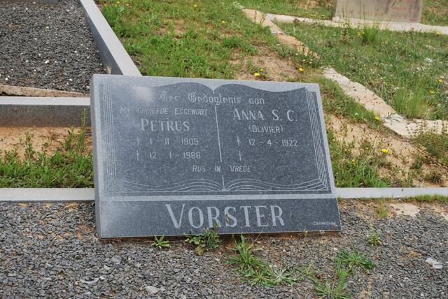 VORSTER Petrus 1909-1986 & Anna S.C. OLIVIER 1922-