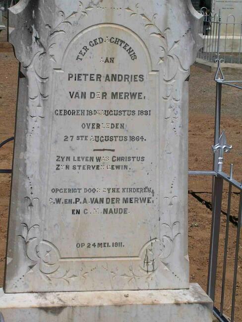 MERWE Pieter Andries, van der 1831-1864