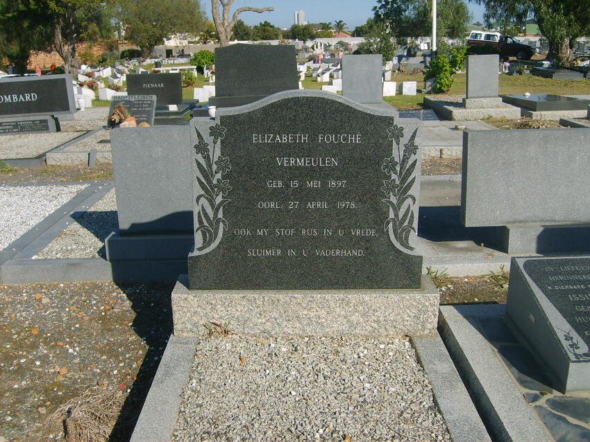 VERMEULEN Elizabeth Fouche 1897-1978