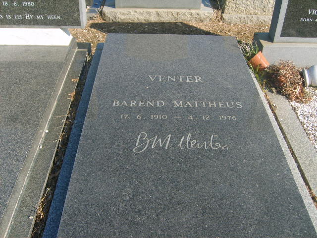 VENTER Barend Mattheus 1910-1976