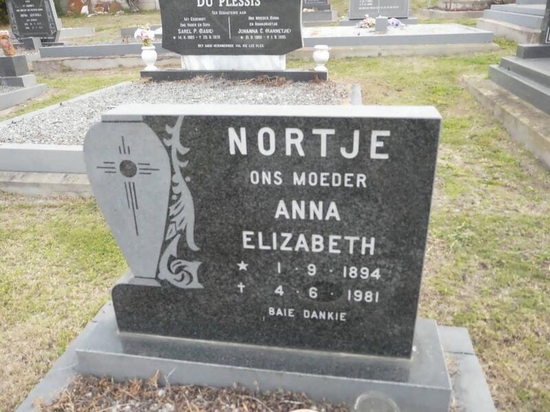 NORTJE Anna Elizabeth 1894-1981