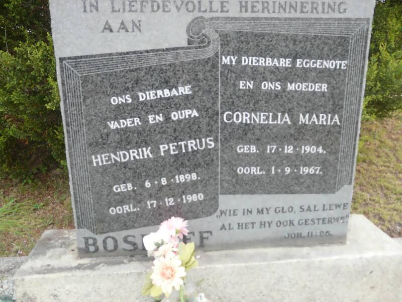 BOSHOFF Hendrik Petrus 1898-1980 & Cornelia Maria 1904-1967
