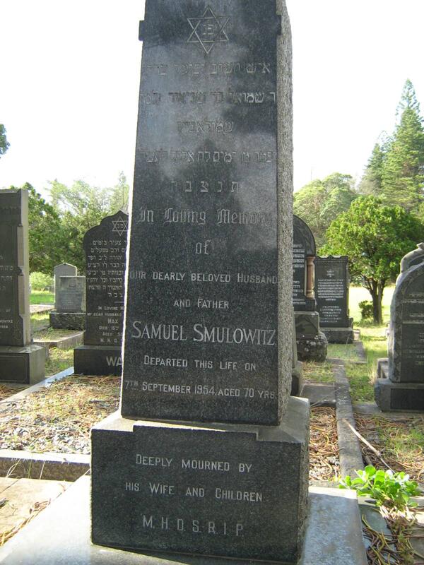 SMULOWITZ Samuel -1954