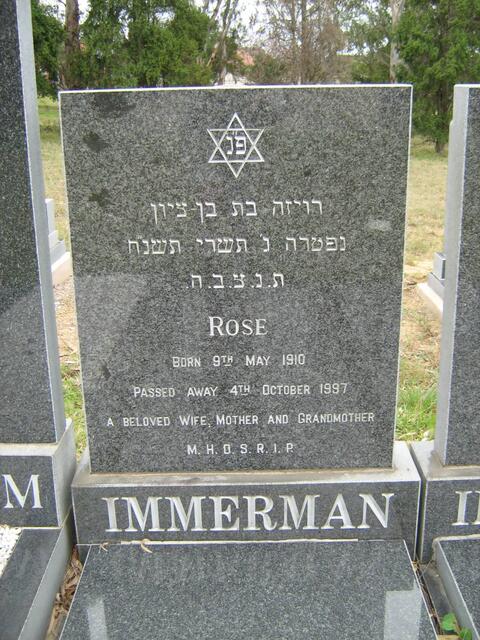 IMMERMAN Rose 1910-1997