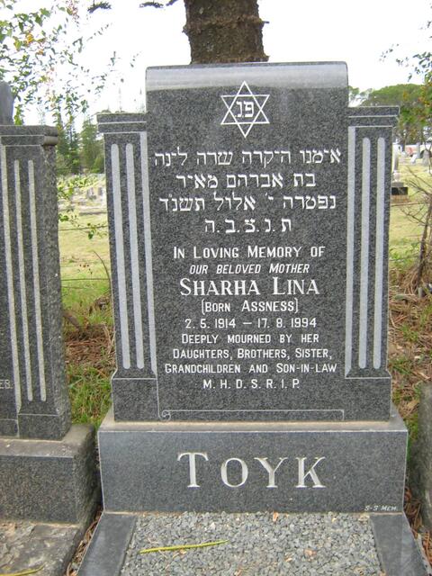 TOYK Sharha Lina born ASSNESS 1914-1994