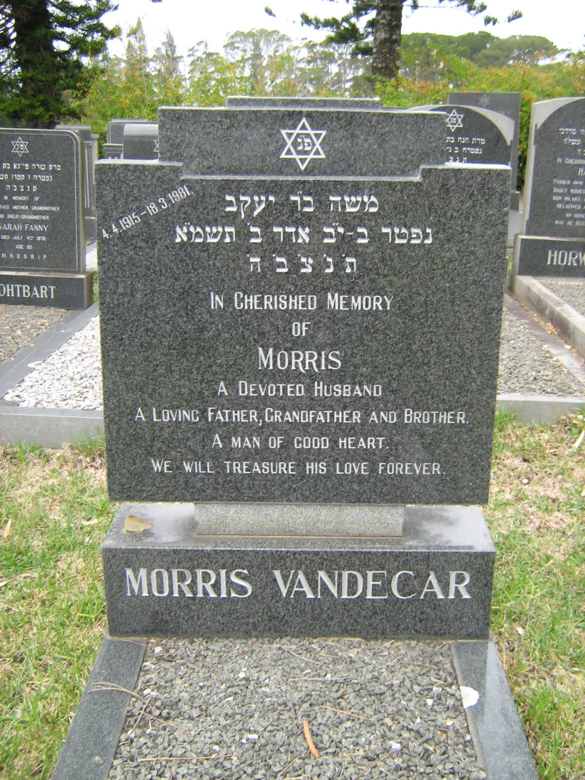 VANDECAR Morris 1915-1981