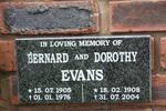 EVANS Bernard 1905-1976 & Dorothy 1908-2004