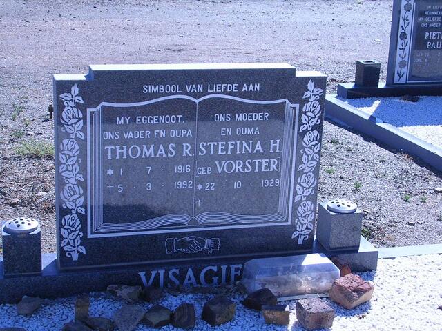 VISAGIE Thomas R. 1916-1992 & Stefina H. VORSTER 1929-