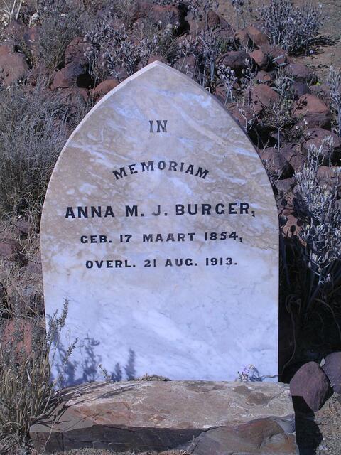 BURGER Anna M.J. 1854-1913