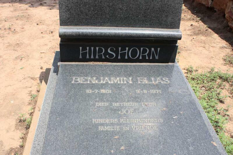 HIRSHORN Benjamin Elias 1901-1971