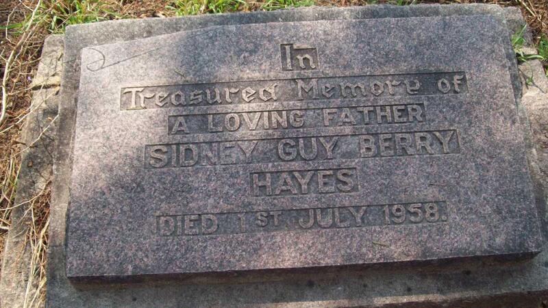 HAYES Sidney Guy Berry -1958
