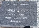 WHITE Vera nee DAVIES -1987