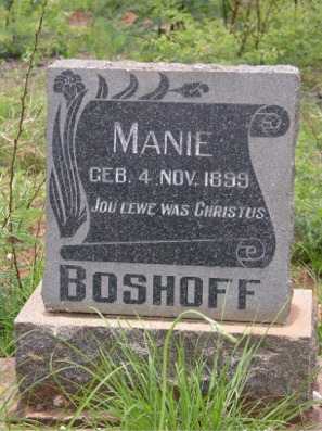 BOSHOFF Manie  1899-