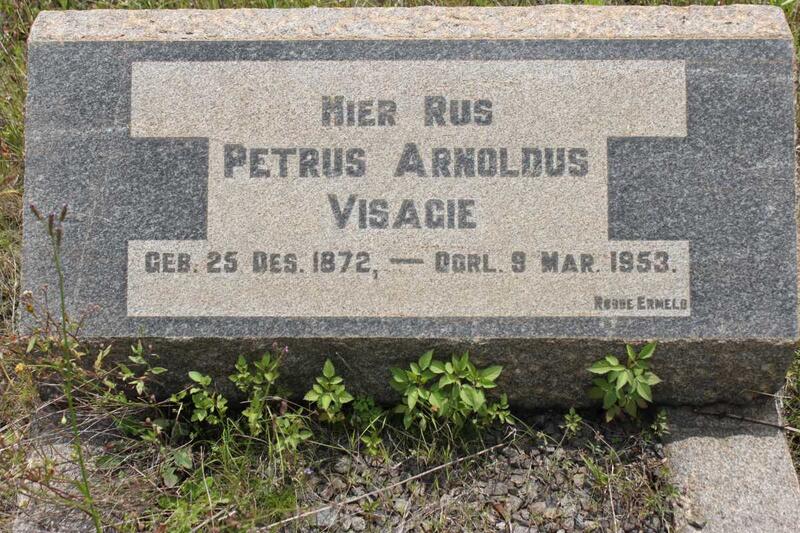 VISAGIE Petrus Arnoldus 1872-1953