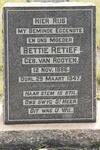 RETIEF Bettie geb VAN ROOYEN 1886-1947