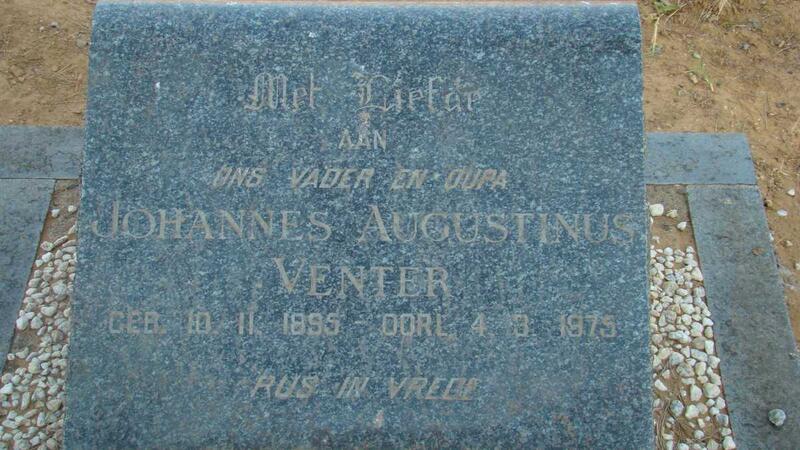 VENTER Johannes Augustinus 1895-1975