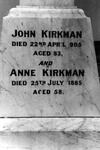 KIRKMAN John -1905 & Anne NASH -1885
