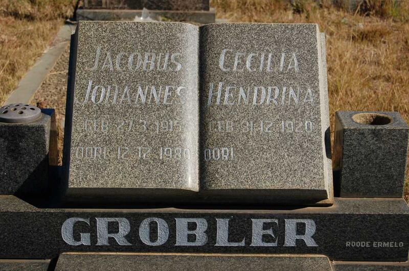 GROBLER  Jacobus Johannes 1915-1980 & Cecilia Hendrina 1920-