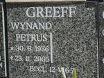 GREEFF Wynand Petrus 1936-2005