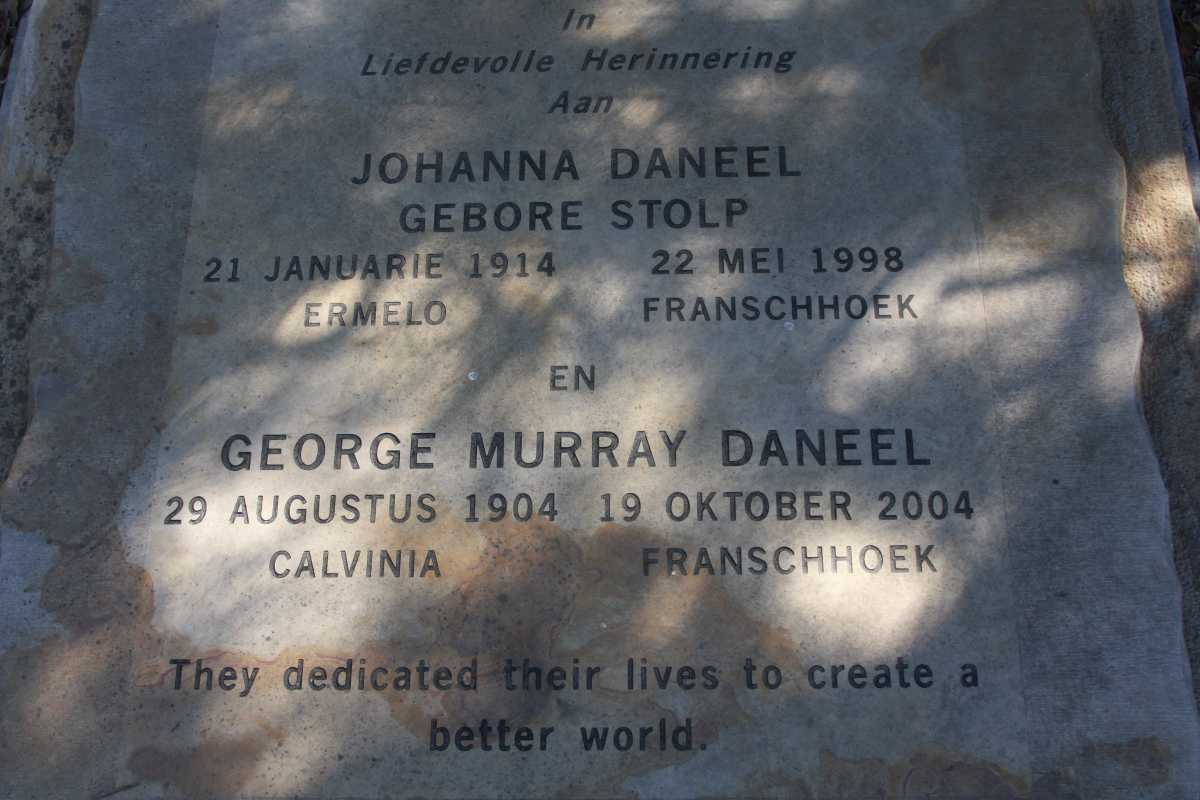 DANEEL George Murray 1904-2004 & Johanna STOLP 1914-1998