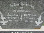 DERCKSEN Hendrik Andries 1895-1958 & Jacoba Petronella 1898-1968