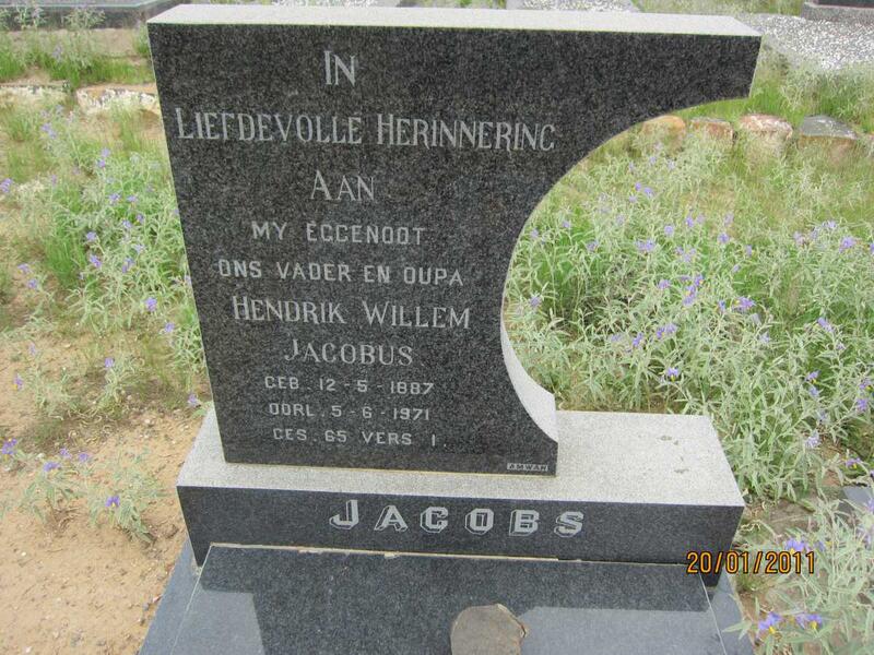 JACOBS Hendrik Willem Jacobus 1887-1971