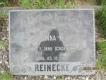 REINECKE Johanna M.M. nee GROENEWALD 1895-1962