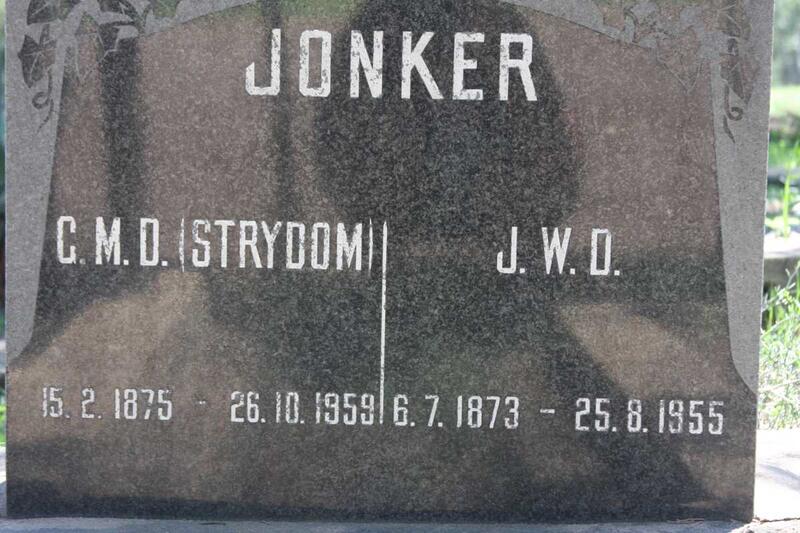 JONKER J.W.D. 1873-1955 & G.M.D. STRYDOM 1875-1959