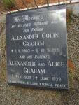 GRAHAM Alexander -1930 & Alice -1939 :: GRAHAM Alexander Colin 1903-1991
