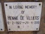 VILLIERS Hennie, de 1922-1990