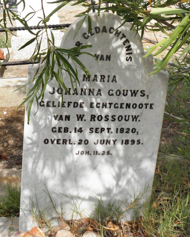 ROSSOUW Maria Johanna nee GOUWS 1820-1895