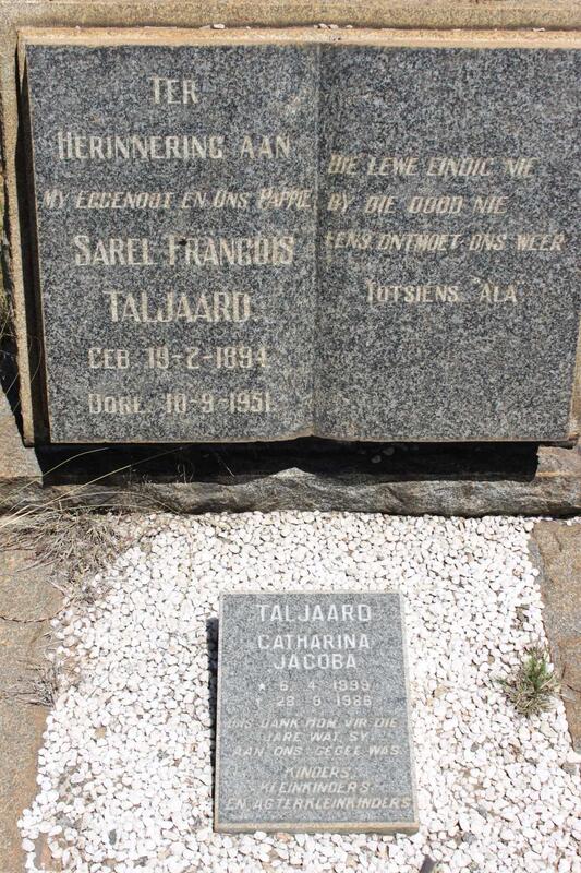 TALJAARD Sarel Francois 1894-1951