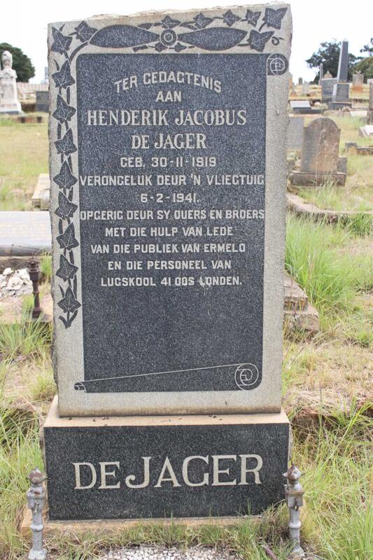 JAGER Hendrik Jacobus, de 1919-1941