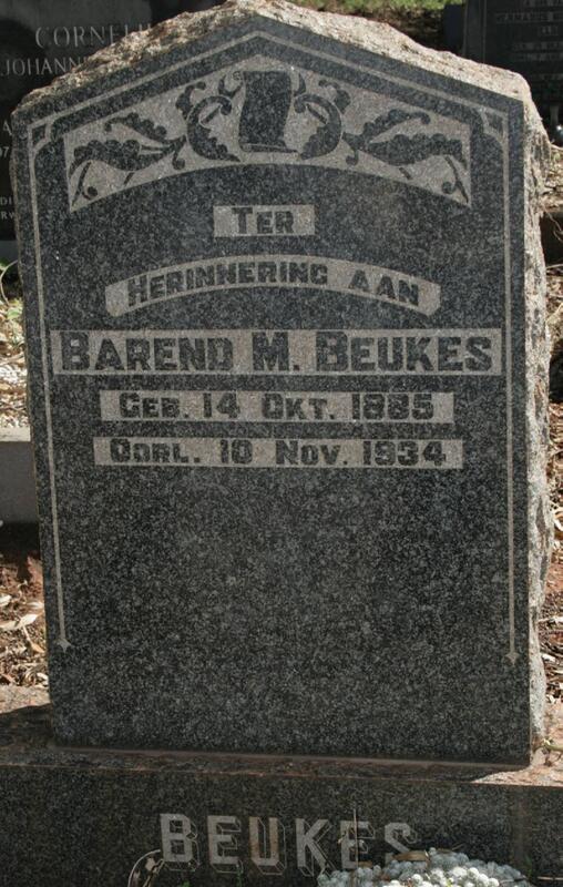 BEUKES Barend M. 1885-1934