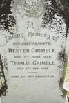 GRIMBLE Thomas -1928 & Hester -1928