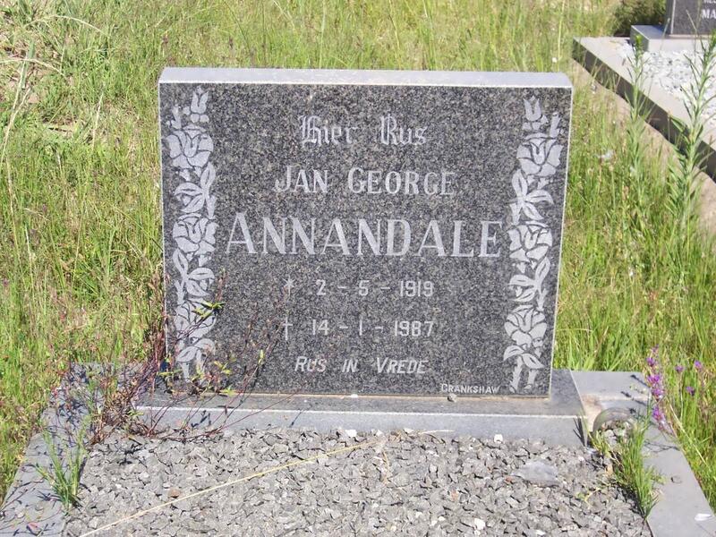 ANNANDALE Jan George 1919-1987