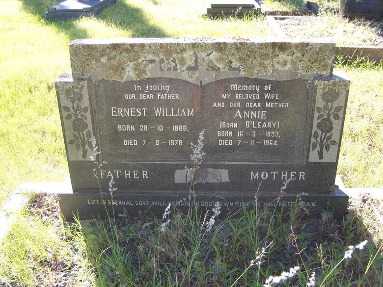 MOSS Ernest William 1888-1978 & Annie O'LEARY 1893-1964