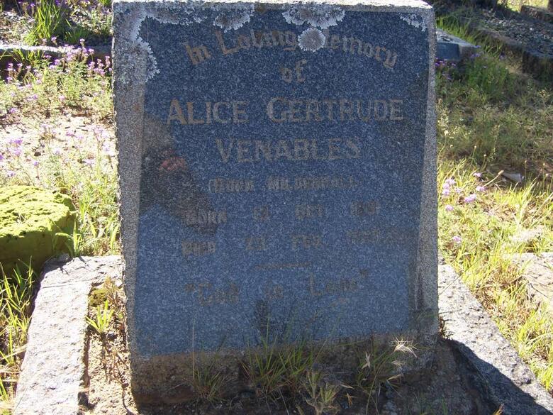 VENABLES Alice Gertrude nee MILDENHALL 1881-1958