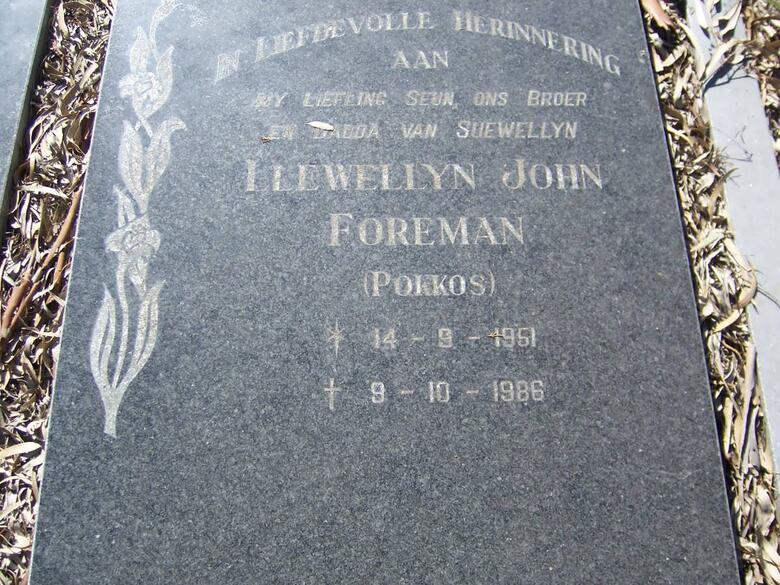 FOREMAN Llewellyn John 1951-1986