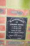 HAYES Lenard 1949-1998