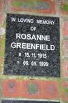GREENFIELD Rosanne 1915-1999