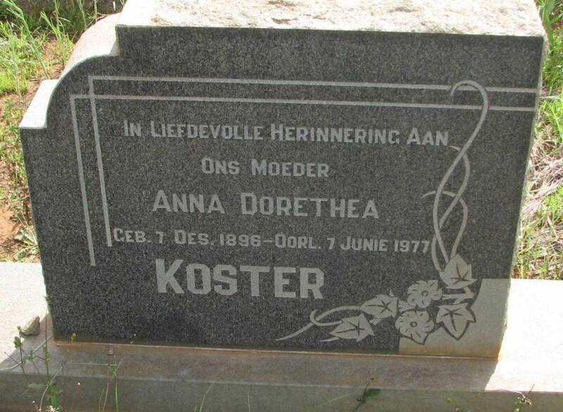 KOSTER Anna Dorethea 1896-1977