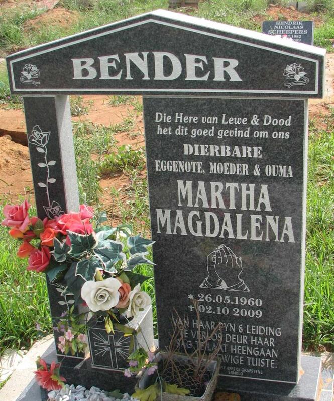 BENDER Martha Magdalena 1960-2009
