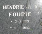 FOURIE Hendrie A. 1921-1993