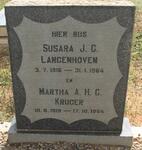 LANGENHOVEN Susara J.C. 1916-1964 :: KRUGER Martha A.H.C. 1919-1964
