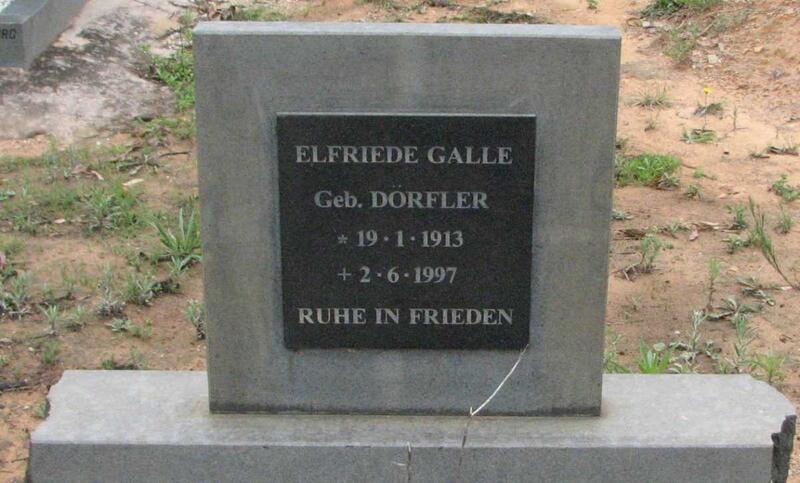 GALLE Elfriede geb DORFLER 1913-1997