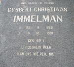 IMMELMAN Gysbert Christiaan 1925-1991