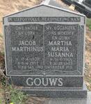 GOUWS Jacob Marthinus 1909-1997 & Martha Maria Susanna 1901-1988