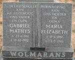 WOLMARANS Gabriel Mathys 1911-1992 & Maria Elizabeth 1919-1996