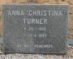 TURNER Anna Christina 1906-1989